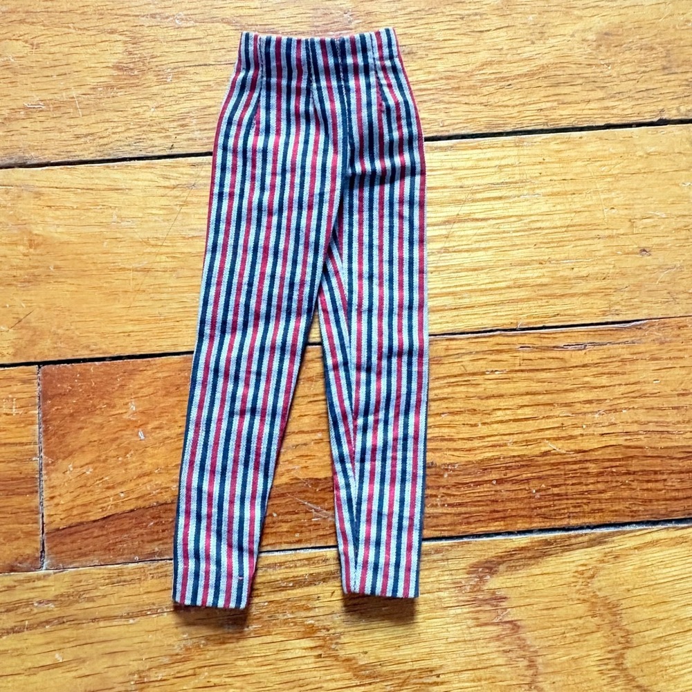 Vintage Barbie Mattel #985 Open Road Striped Pants Zipper